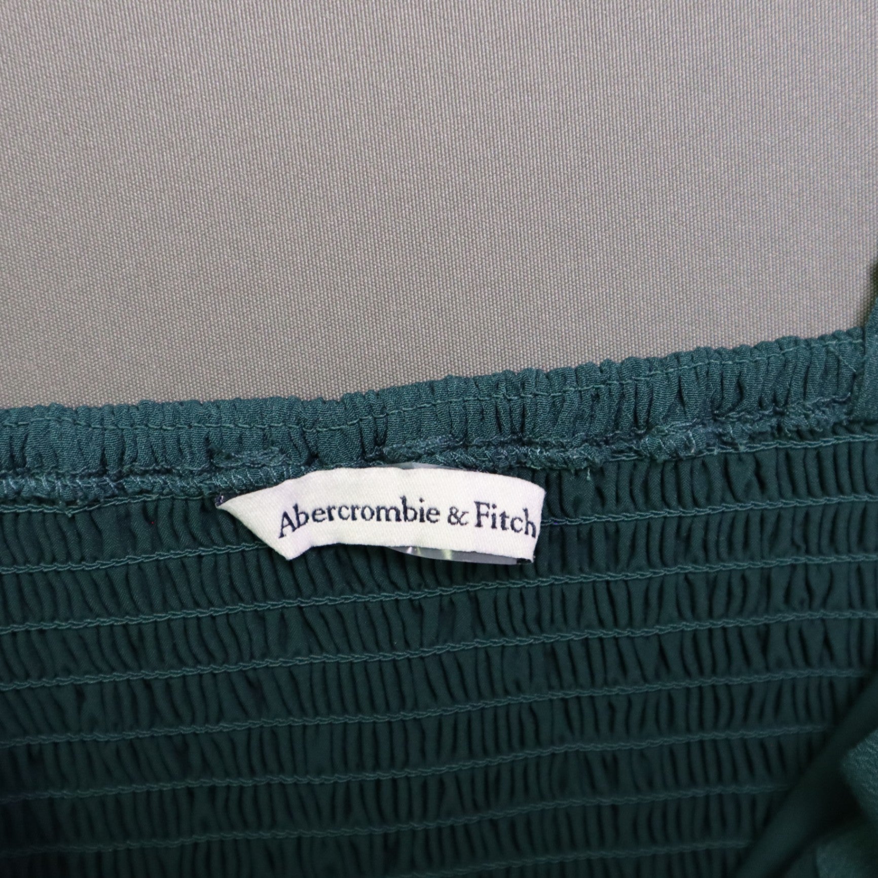 TopsAbercrombie & Fitch Medium M Dark Green Sweetheart Tank Top Smocked Bustier Camisole