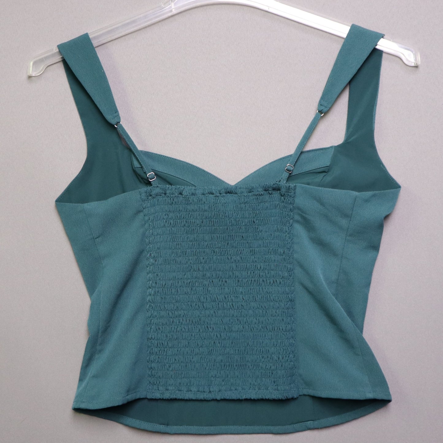 TopsAbercrombie & Fitch Medium M Dark Green Sweetheart Tank Top Smocked Bustier Camisole