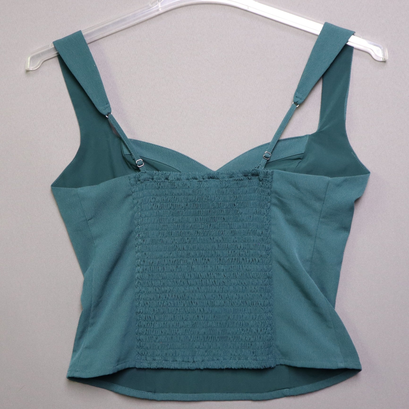 TopsAbercrombie & Fitch Medium M Dark Green Sweetheart Tank Top Smocked Bustier Camisole