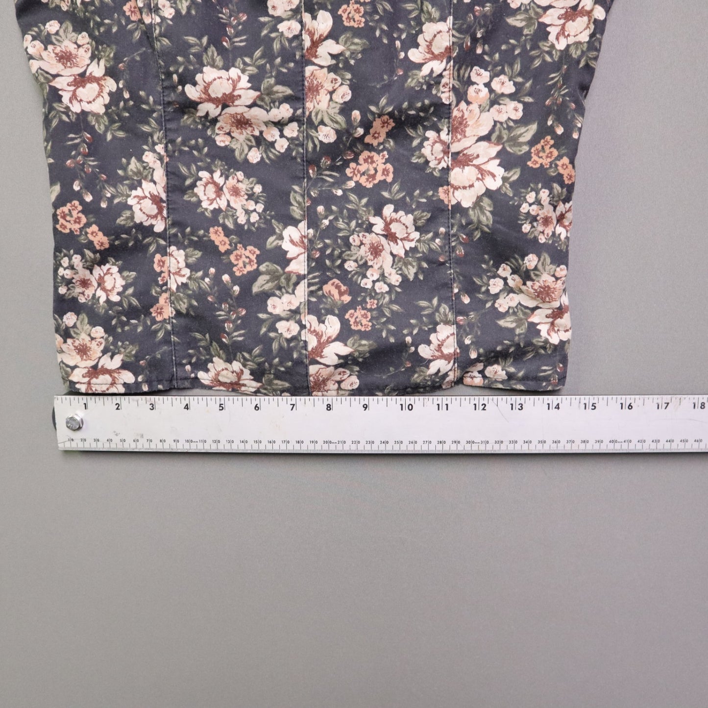 Abercrombie & Fitch Medium M Floral Square Neck Corset Blouse Puff Sleeve Smocked