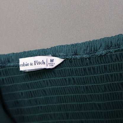 TopsAbercrombie & Fitch Medium M Dark Green Sweetheart Tank Top Smocked Bustier Camisole