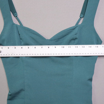 TopsAbercrombie & Fitch Medium M Dark Green Sweetheart Tank Top Smocked Bustier Camisole