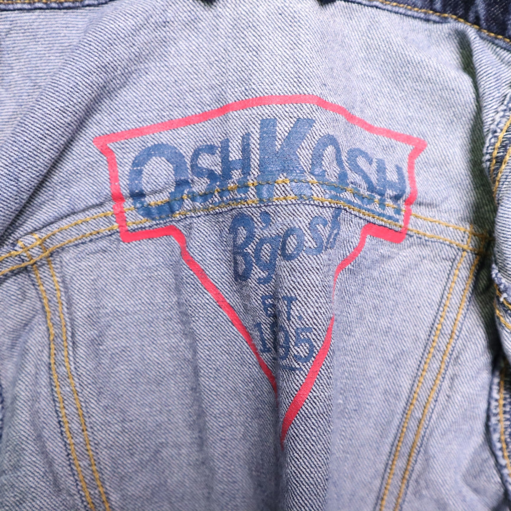 OshKosh B'Gosh Denim Jacket Size 4 Toddler Medium Wash Jean Trucker Cotton Blue