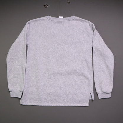 Disney Minnie Mouse Womens Medium Sweatshirt Gray Large Patch Pullover Fleece