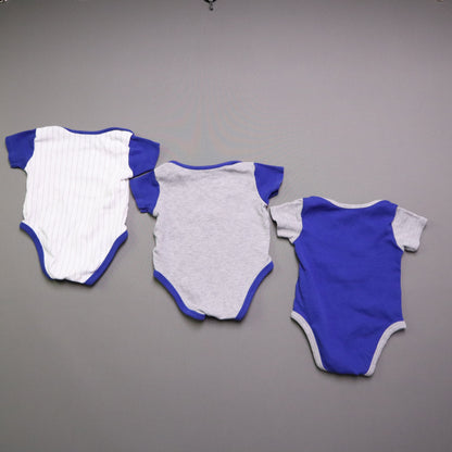 MLB Los Angeles Dodgers Baby Boys 18M Bodysuit 3 Pack Lot Royal Blue Grey White
