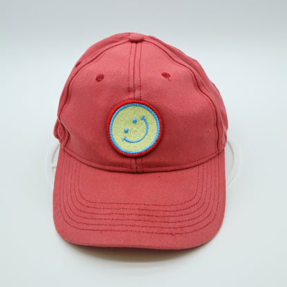 New Directions Red Smiley Face Patch Baseball Cap Adjustable Strap Dad Hat