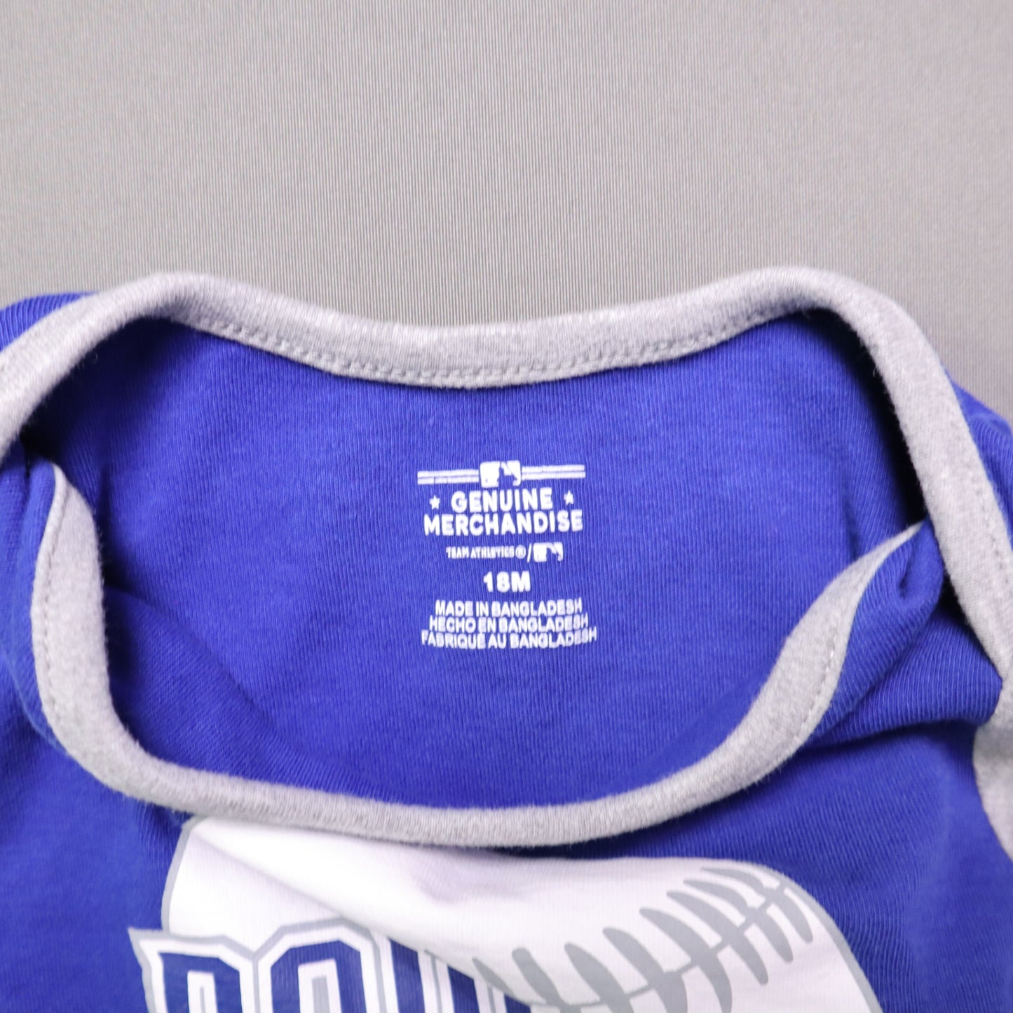 MLB Los Angeles Dodgers Baby Boys 18M Bodysuit 3 Pack Lot Royal Blue Grey White