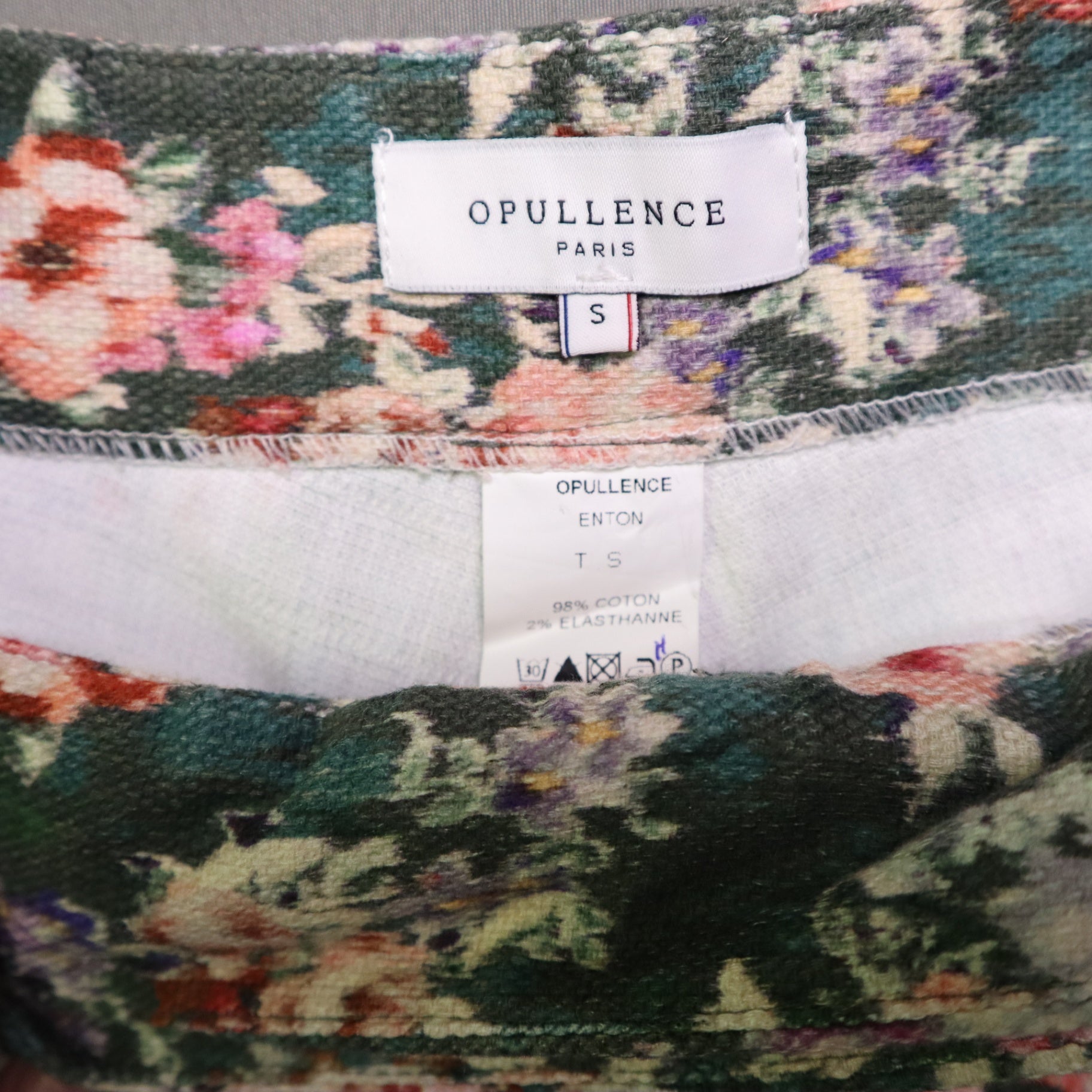 Opullence Paris Womens Size Small High Waisted Tapestry Floral Pleated Shorts