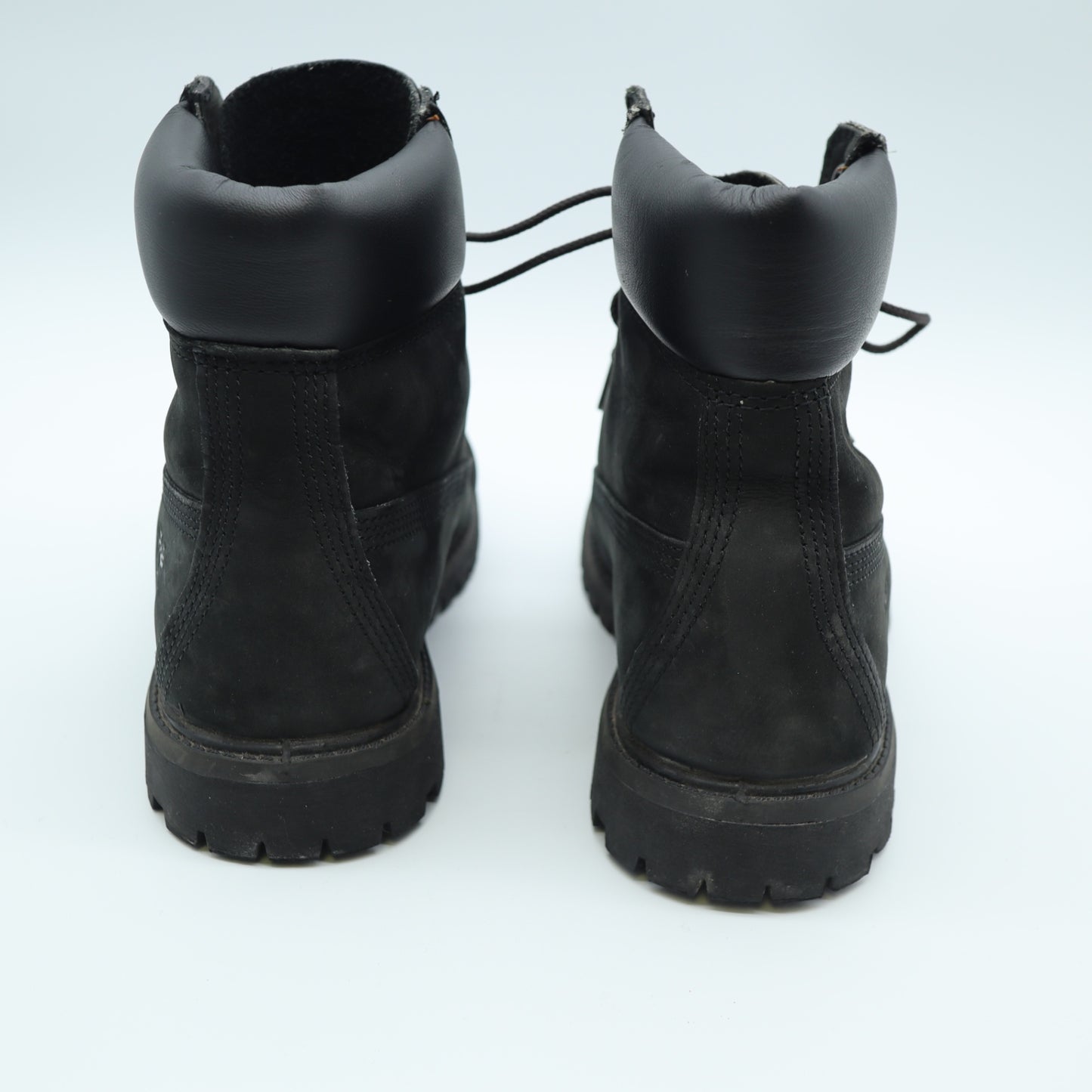Timberland 6 Inch Premium Waterproof Boots Black Nubuck Leather Mens 6 Eyelet