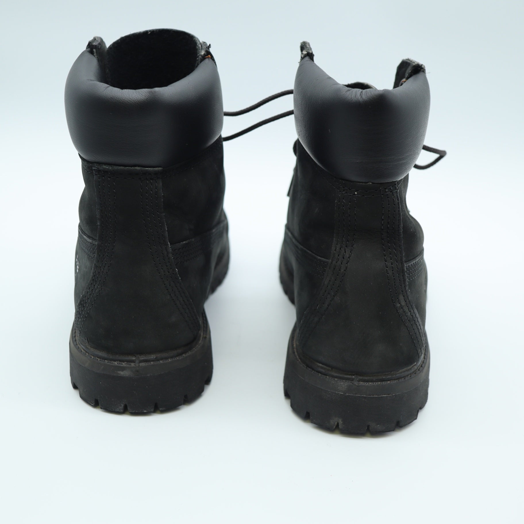 Timberland 6 Inch Premium Waterproof Boots Black Nubuck Leather Mens 6 Eyelet