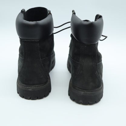 Timberland 6 Inch Premium Waterproof Boots Black Nubuck Leather Mens 6 Eyelet
