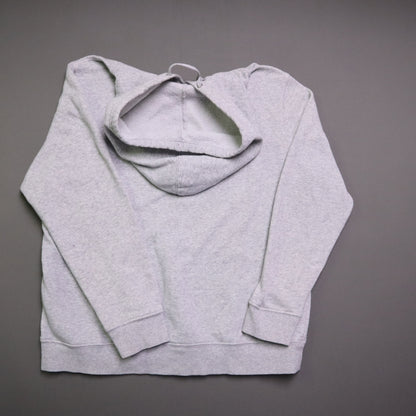 GAP 1969 Womens Medium Hoodie Sweatshirt Gray Spellout Arch Logo Pullover