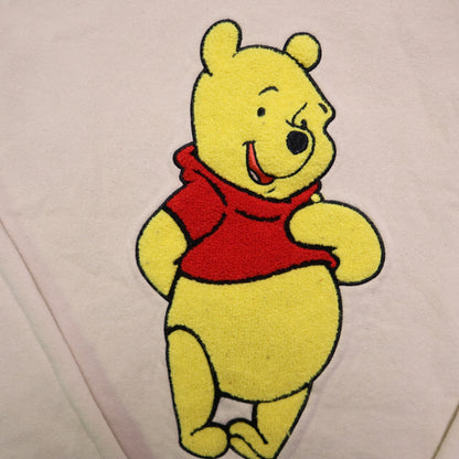 Disney Winnie the Pooh Womens Medium Sweatshirt Ivory Patch Pullover Fleece Top
