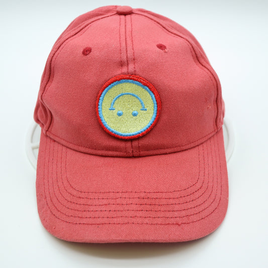 New Directions Red Smiley Face Patch Baseball Cap Adjustable Strap Dad Hat