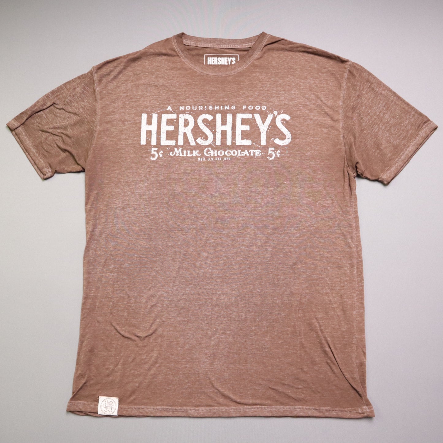 Hershey's Mens XL T Shirt Brown Vintage 5 Cent Milk Chocolate Graphic Tee NWT