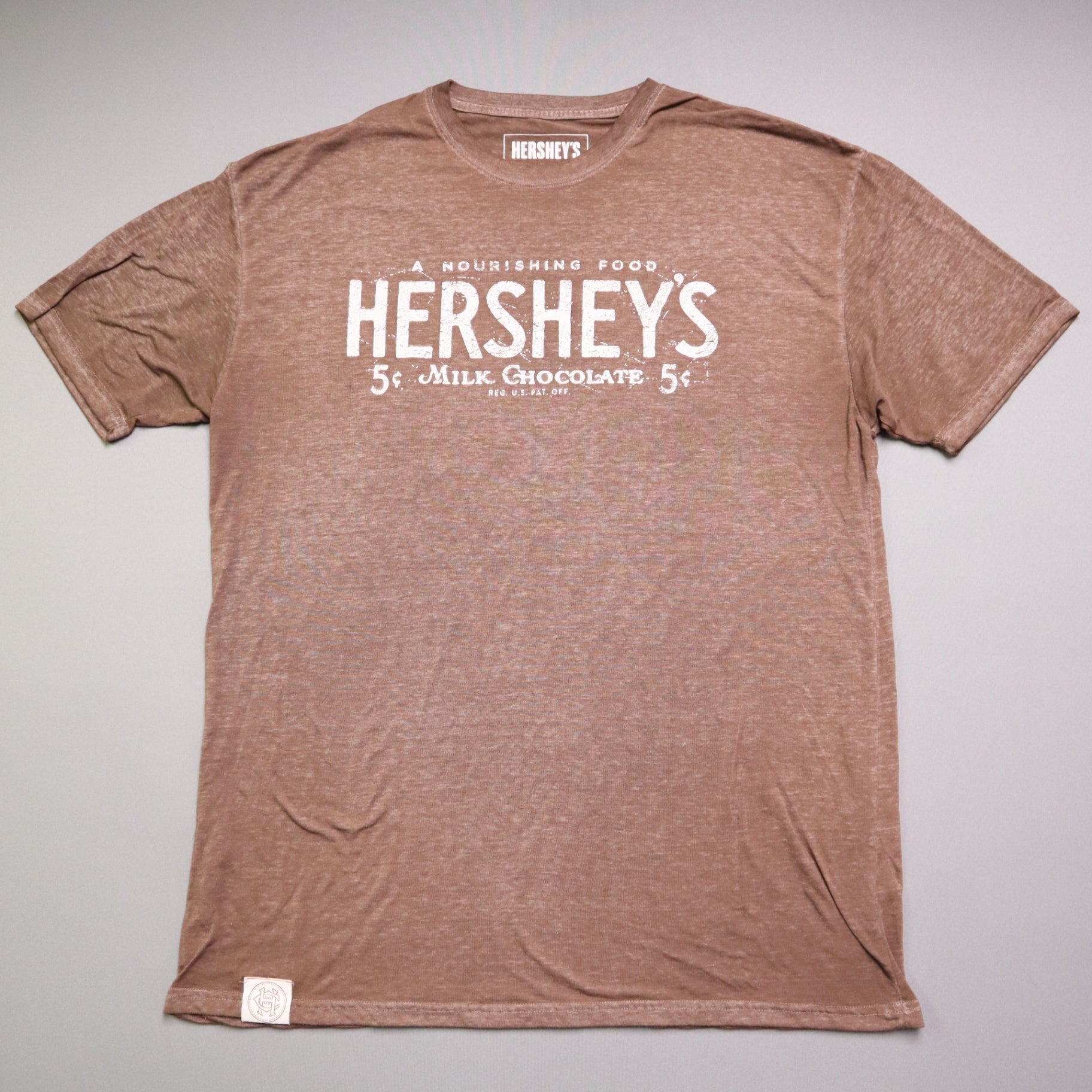 Hershey's Mens XL T Shirt Brown Vintage 5 Cent Milk Chocolate Graphic Tee NWT