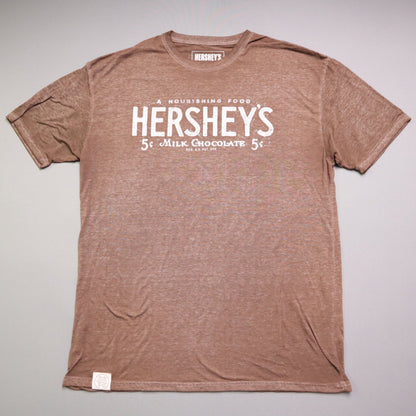 Hershey's Mens XL T Shirt Brown Vintage 5 Cent Milk Chocolate Graphic Tee NWT