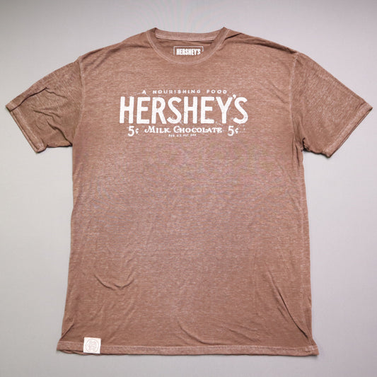 Hershey's Mens XL T Shirt Brown Vintage 5 Cent Milk Chocolate Graphic Tee NWT