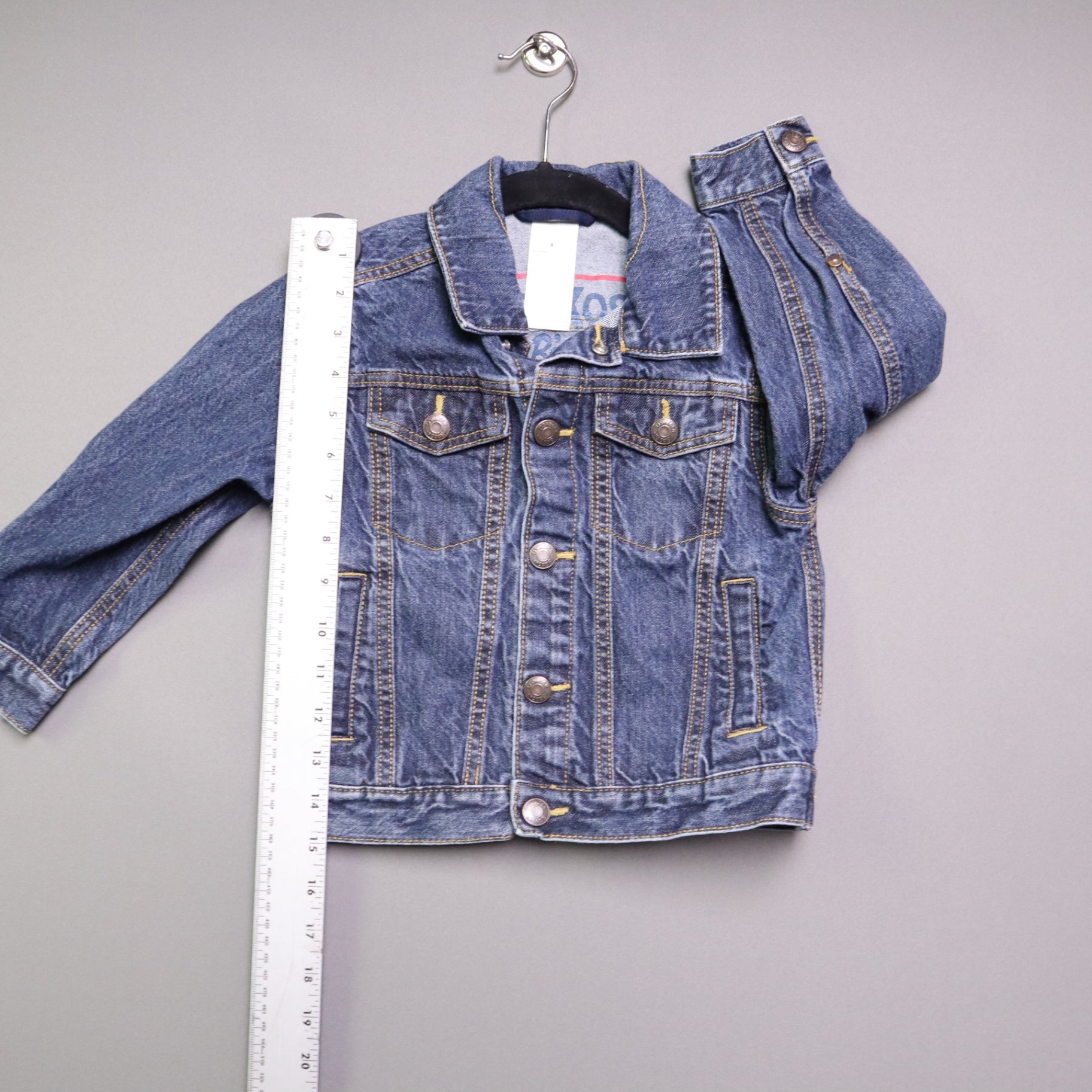 OshKosh B'Gosh Denim Jacket Size 4 Toddler Medium Wash Jean Trucker Cotton Blue