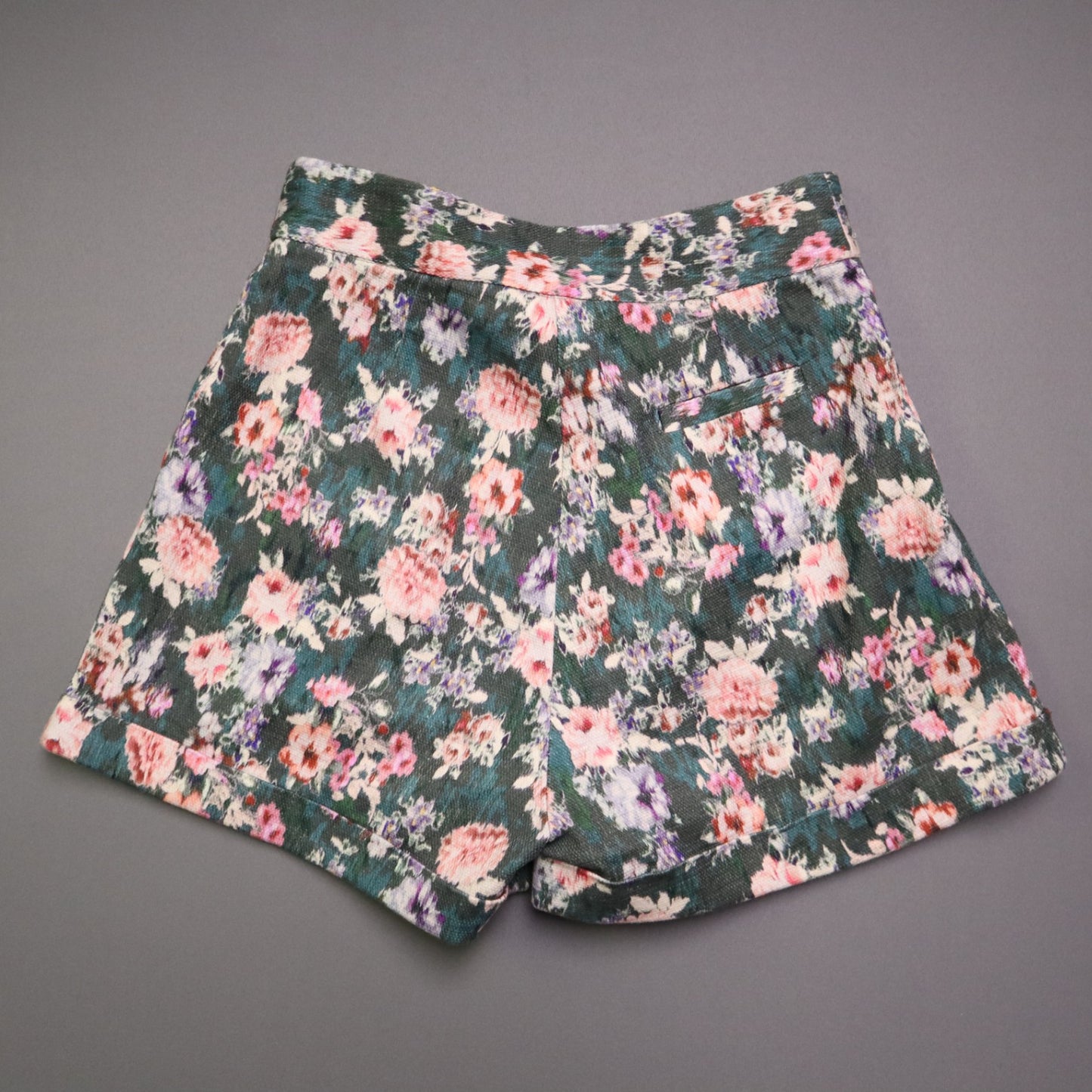 Opullence Paris Womens Size Small High Waisted Tapestry Floral Pleated Shorts