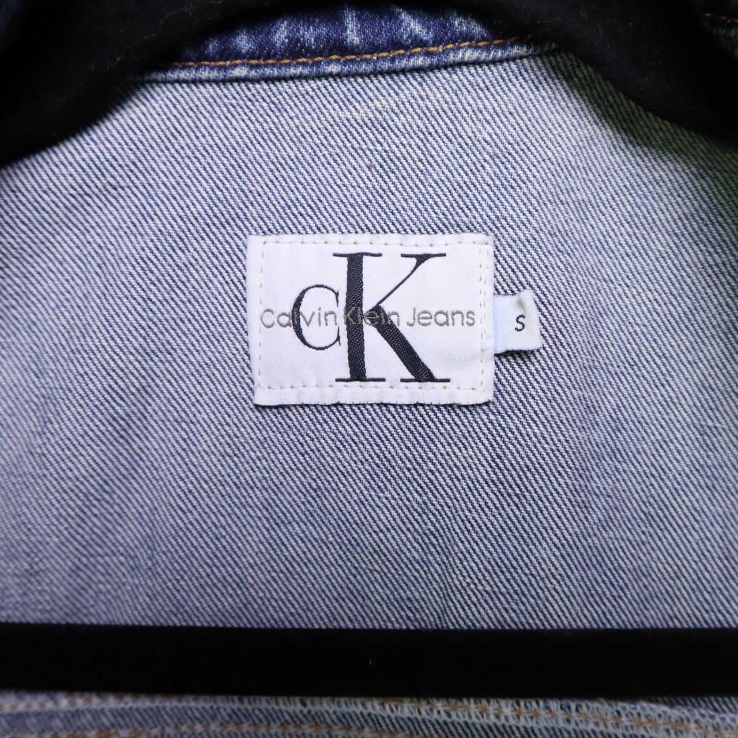 Vintage Calvin Klein Denim Vest Small S Made in USA Jean Sleeveless Trucker 90s