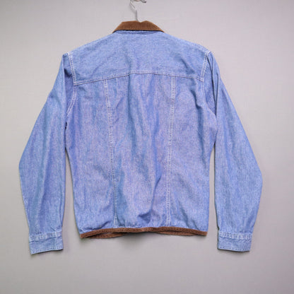 Vintage Crossroads Denim Jacket Medium M Velvet Velveteen Trim Corduroy Western