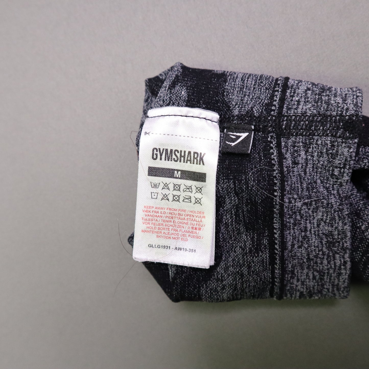 Gymshark Womens Size M Grey Black Camo Seamless High Waist Workout Leggings