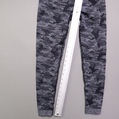 Gymshark Womens Size M Grey Black Camo Seamless High Waist Workout Leggings