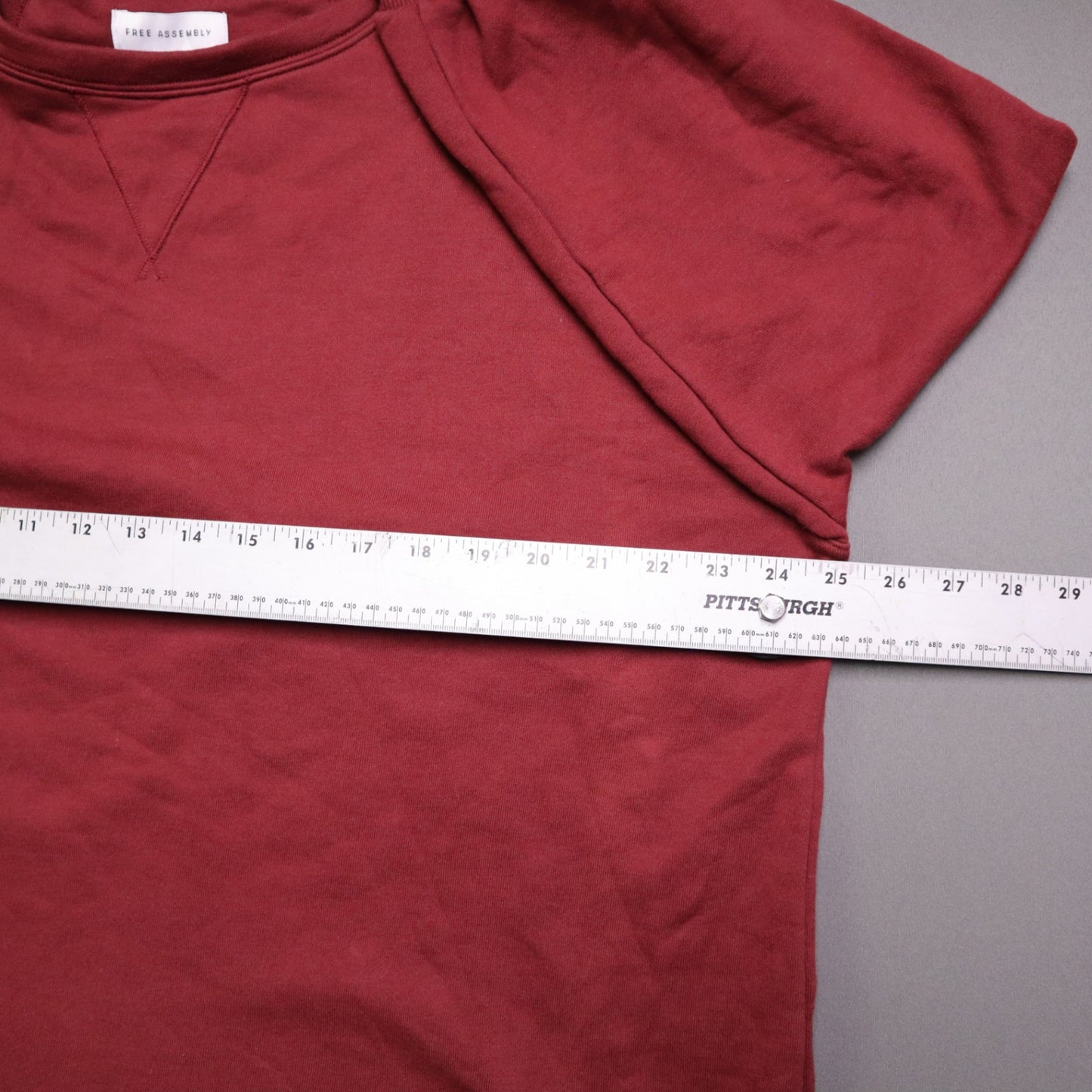 Free Assembly Womens XXL Sweatshirt Dress Red Crewneck French Terry Mini Tunic