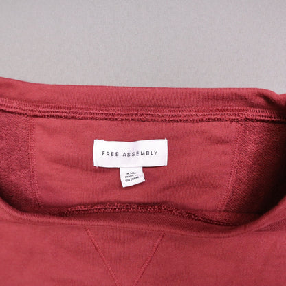 Free Assembly Womens XXL Sweatshirt Dress Red Crewneck French Terry Mini Tunic