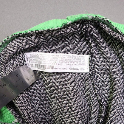 Zara Knit Mini Skirt Womens Size Large Green Black White Chevron Herringbone
