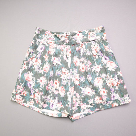 Opullence Paris Womens Size Small High Waisted Tapestry Floral Pleated Shorts