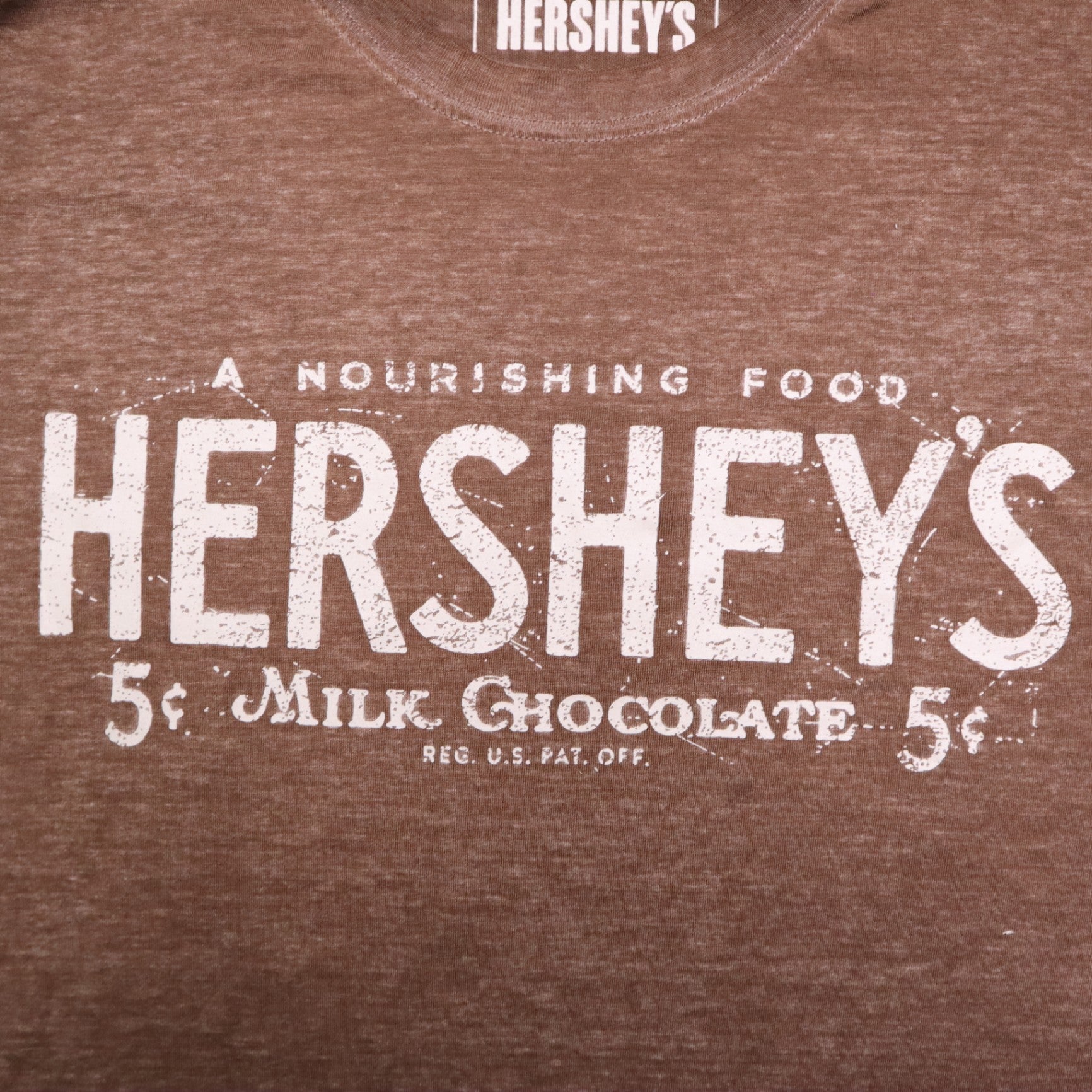 Hershey's Mens XL T Shirt Brown Vintage 5 Cent Milk Chocolate Graphic Tee NWT