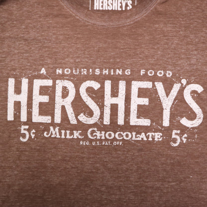 Hershey's Mens XL T Shirt Brown Vintage 5 Cent Milk Chocolate Graphic Tee NWT