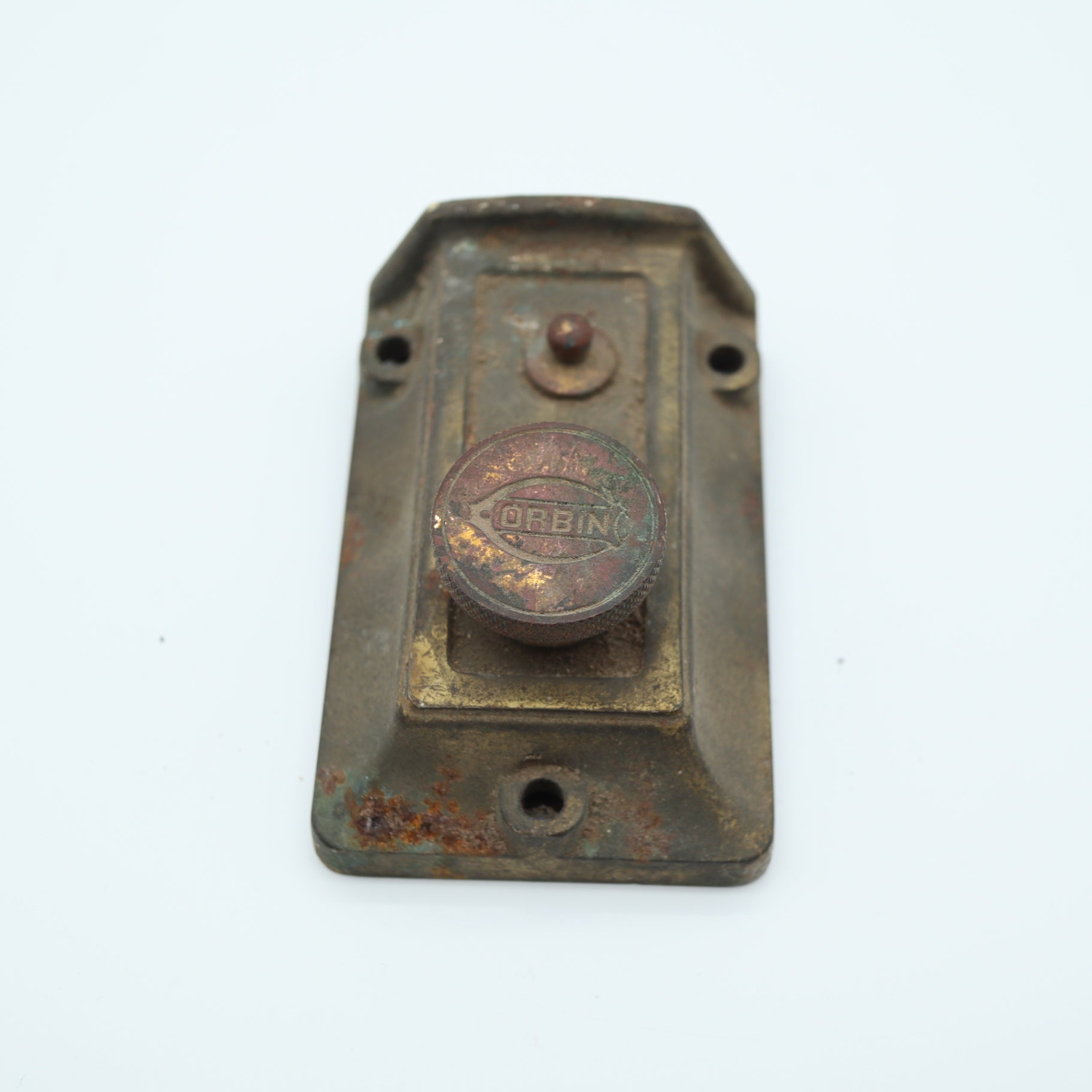 Antique Corbin Cast Iron Surface Mount Rim Lock Latch Night Latch Turn Knob