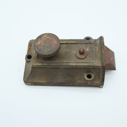 Antique Corbin Cast Iron Surface Mount Rim Lock Latch Night Latch Turn Knob