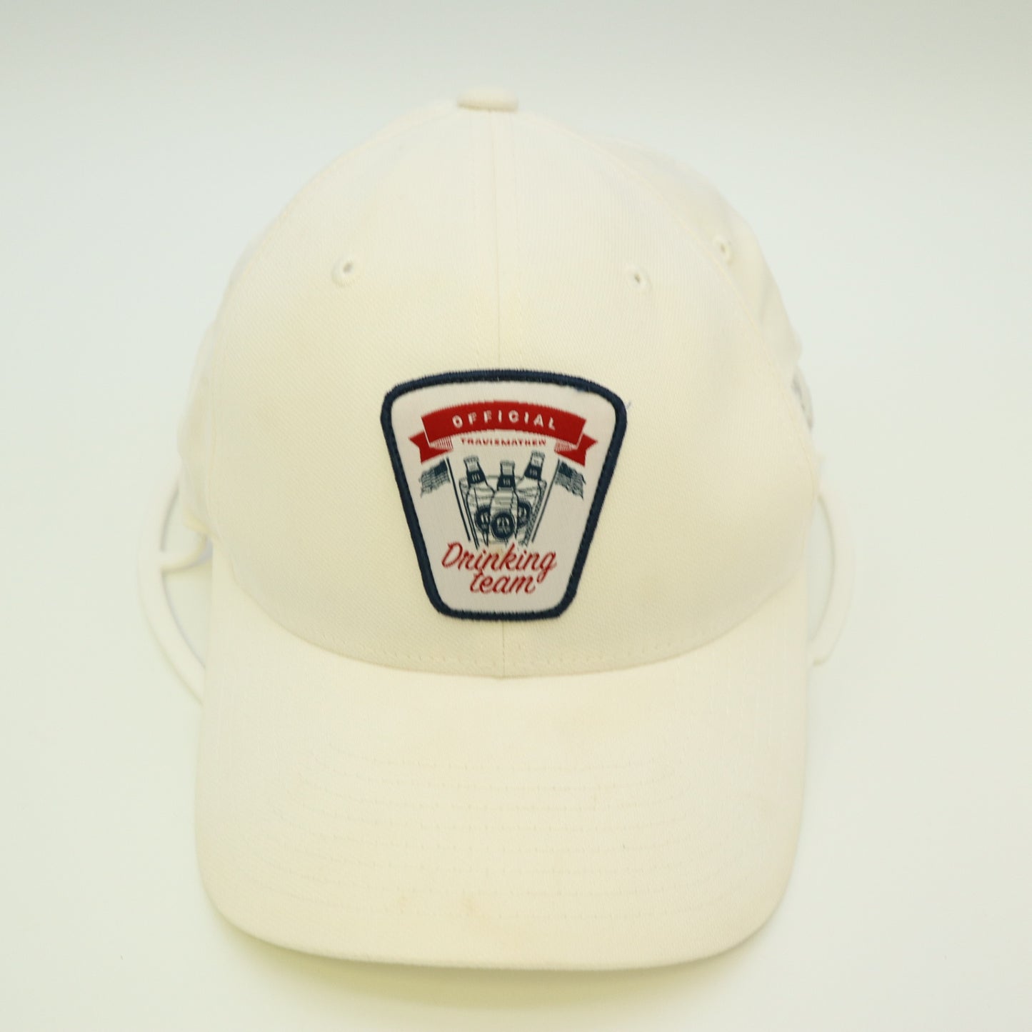 TravisMathew Official Drinking Team Hat Flexfit Fitted Cap Off White S-M