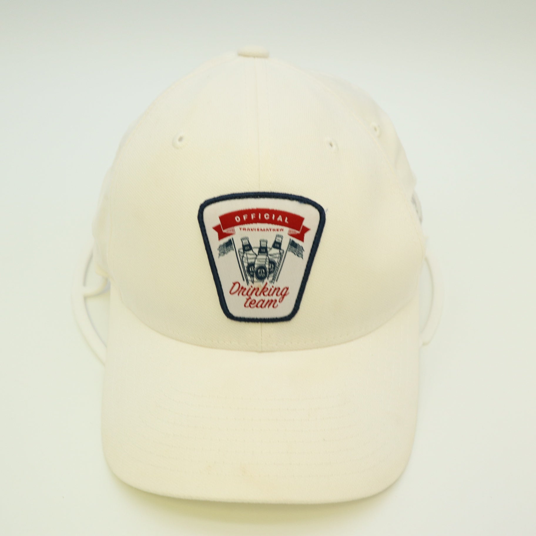 TravisMathew Official Drinking Team Hat Flexfit Fitted Cap Off White S-M
