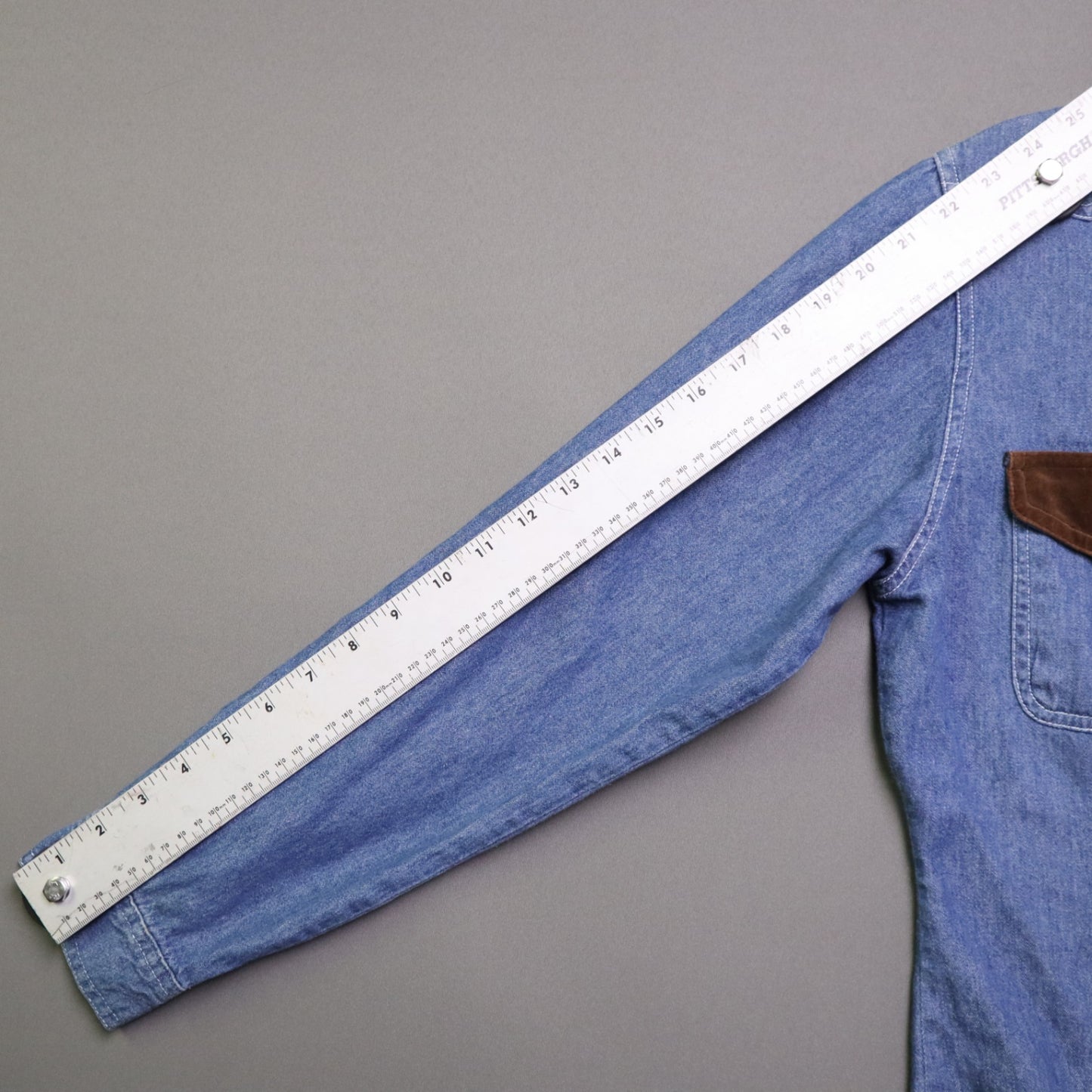 Vintage Crossroads Denim Jacket Medium M Velvet Velveteen Trim Corduroy Western