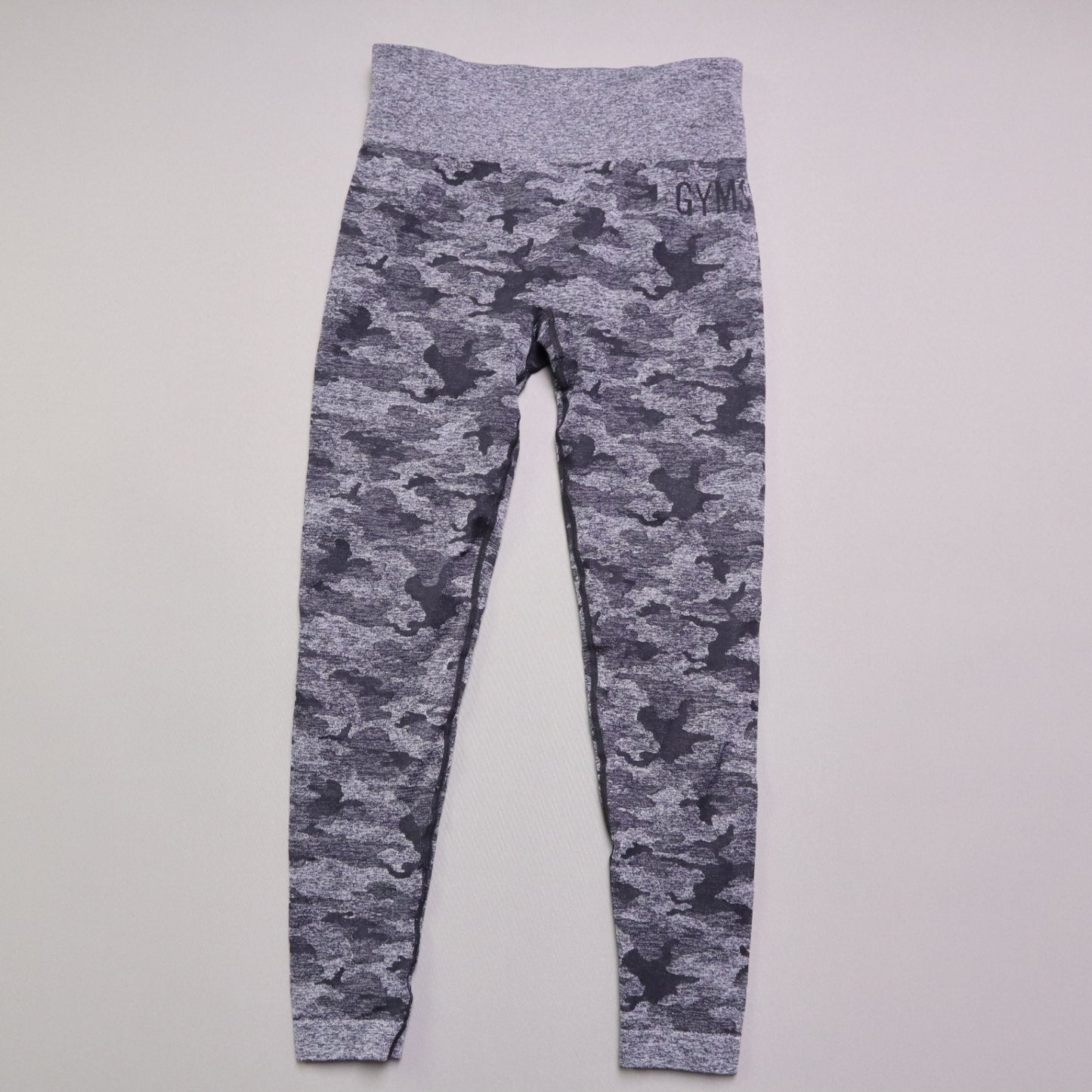 Gymshark Womens Size M Grey Black Camo Seamless High Waist Workout Leggings