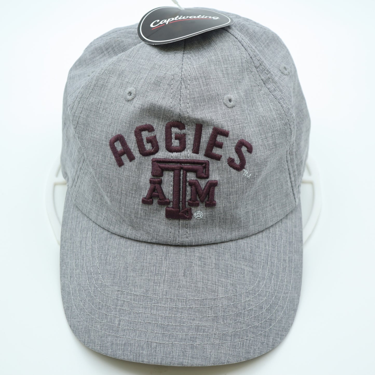NWT Texas A&M Aggies Hat Gray Heather Embroidered Adjustable Strapback Cap NWT