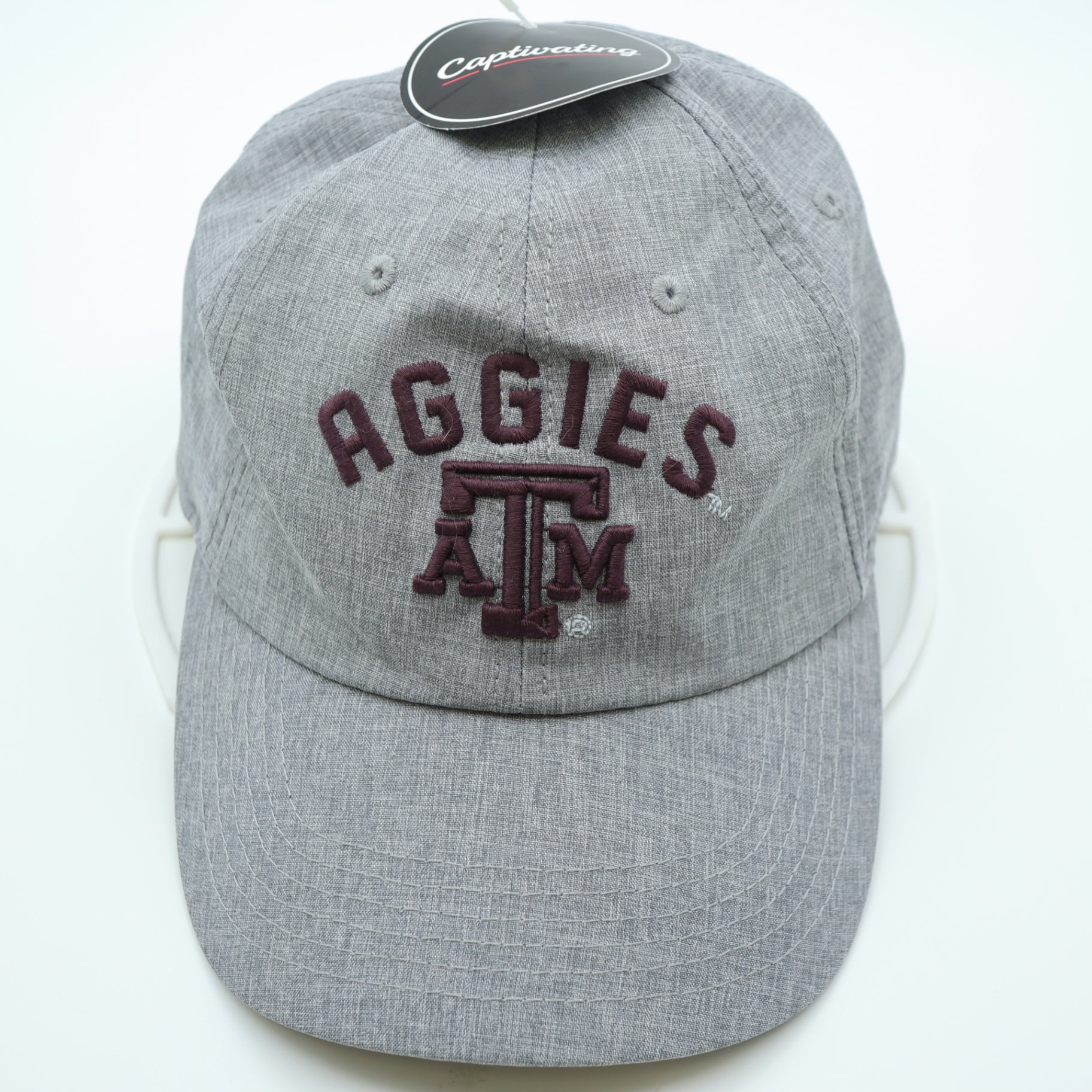 NWT Texas A&M Aggies Hat Gray Heather Embroidered Adjustable Strapback Cap NWT