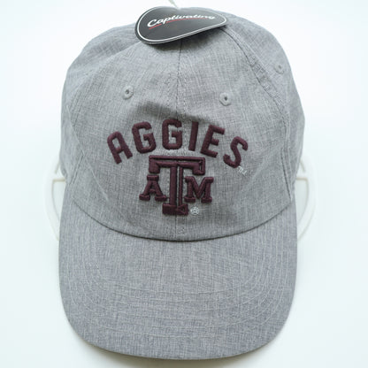 NWT Texas A&M Aggies Hat Gray Heather Embroidered Adjustable Strapback Cap NWT