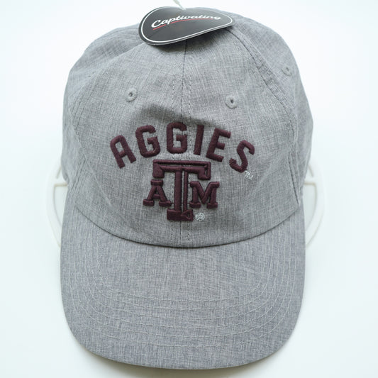 NWT Texas A&M Aggies Hat Gray Heather Embroidered Adjustable Strapback Cap NWT