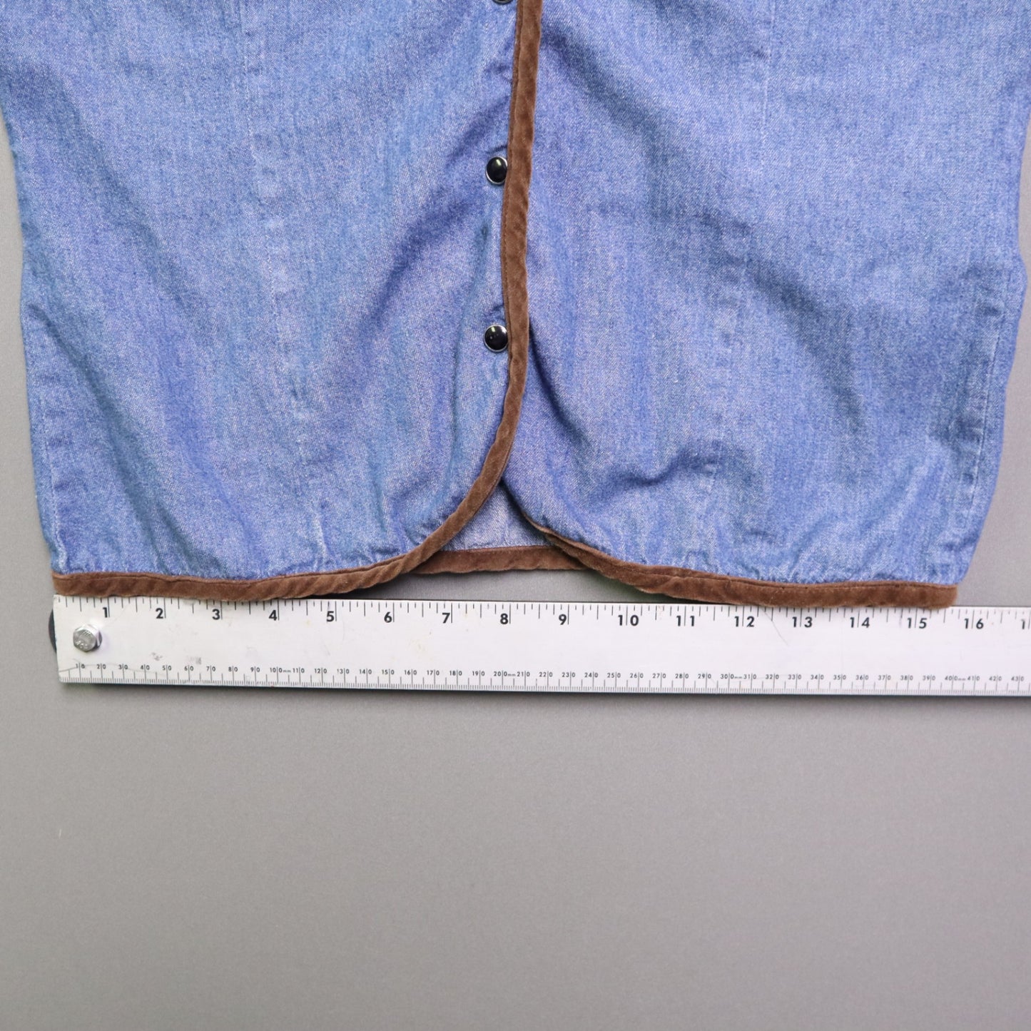Vintage Crossroads Denim Jacket Medium M Velvet Velveteen Trim Corduroy Western