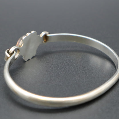 VTG Mexico Sterling Silver 925 Dragons Breath Glass Opal Bangle Bracelet TF-01