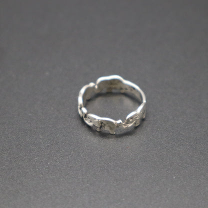 Jewelry VTG Sterling Silver Elephant Parade Trunk Up Good Luck Band Ring 2.37g