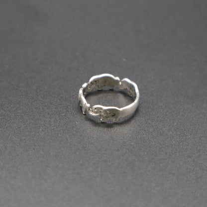 Jewelry VTG Sterling Silver Elephant Parade Trunk Up Good Luck Band Ring 2.37g