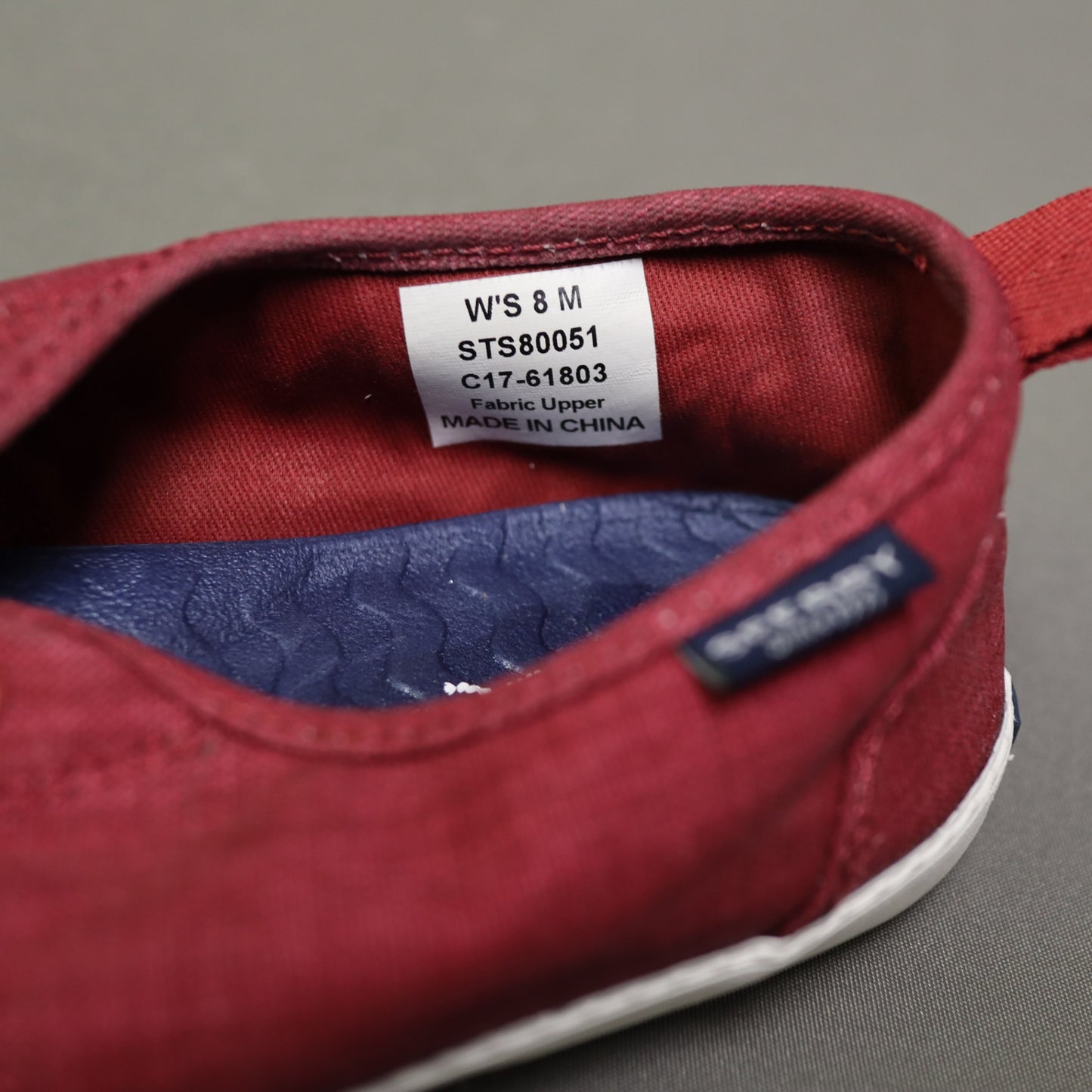 Sperry Crest Vibe Linen Slip On Sneakers Size 8 Womens Burgundy Red