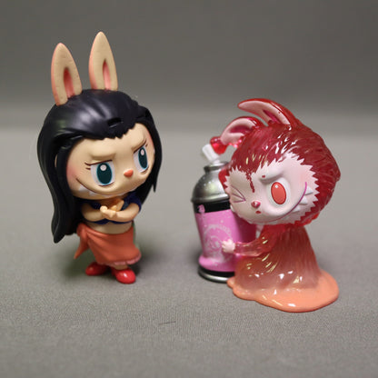 POP MART Blind Box Vinyl Figures Lot Labubu Spray Paint & One Piece Zimomo